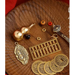 Креативный латунный брелок с тыквой, руи, счетами, бодхи и 5 императоров