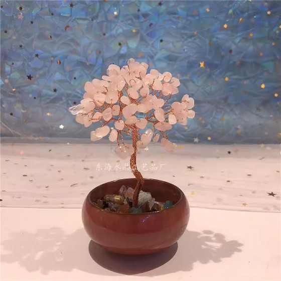 Дерево с розовым кварцем (малое)