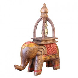 Фигурка слон из дерева с колокольчиком 